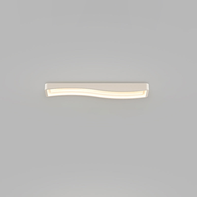 Contemporary Creative Cream Rectangle Acrylic Iron LED Flush Mount Ceiling Light For Hallway