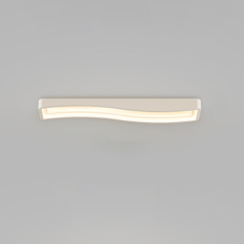 Contemporary Creative Cream Rectangle Acrylic Iron LED Flush Mount Ceiling Light For Hallway