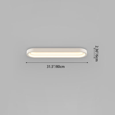 Modern Minimalist Rectangle Acrylic Iron LED Flush Mount Ceiling Light For Hallway