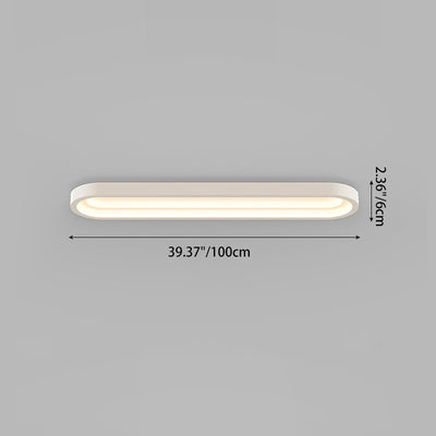 Modern Minimalist Rectangle Acrylic Iron LED Flush Mount Ceiling Light For Hallway