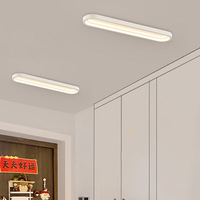 Modern Minimalist Rectangle Acrylic Iron LED Flush Mount Ceiling Light For Hallway