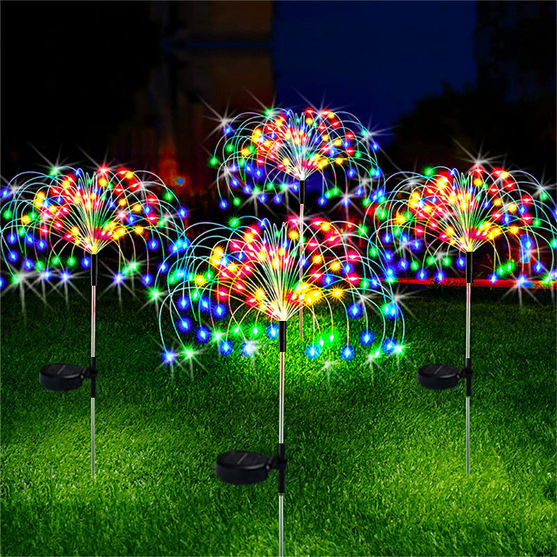 Modern Art Deco Stainless Steel Solar Dandelion-Shaped 60/90/120/150/200 Lights Outdoor Lawn Ground Insert Light For Garden