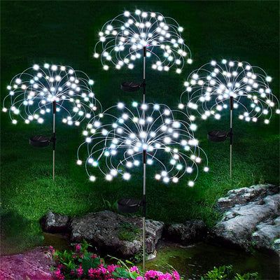 Modern Art Deco Stainless Steel Solar Dandelion-Shaped 60/90/120/150/200 Lights Outdoor Lawn Ground Insert Light For Garden