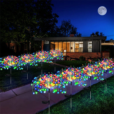 Modern Art Deco Stainless Steel Solar Dandelion-Shaped 60/90/120/150/200 Lights Outdoor Lawn Ground Insert Light For Garden