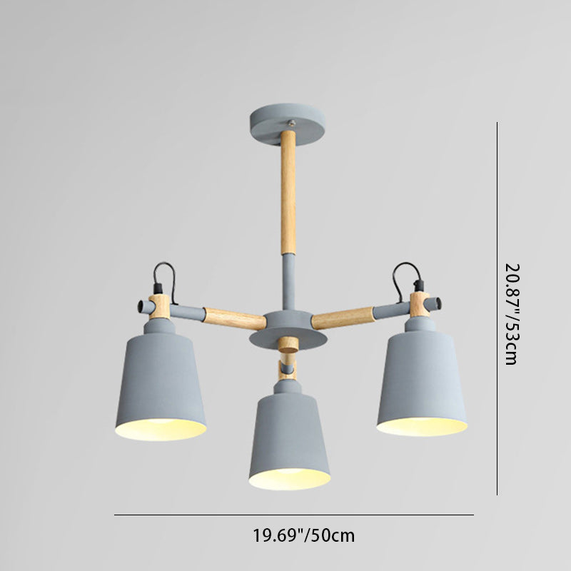 Lustre nordique moderne et minimaliste en verre à 3/5 lumières 