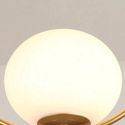 Contemporary Nordic Iron Glass Round 1-Light Pendant Light For Living Room