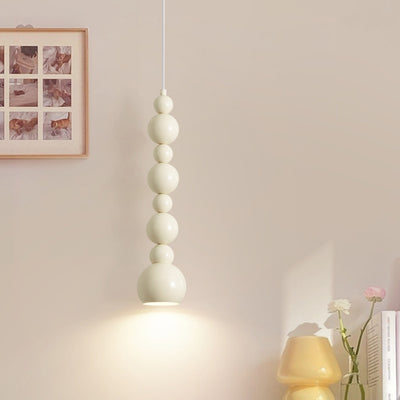 Contemporary Creative Iron Gourd Shape Cream 1- Light Pendant Light For Bedroom