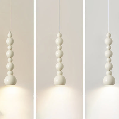 Contemporary Creative Iron Gourd Shape Cream 1- Light Pendant Light For Bedroom