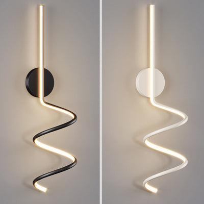 Modern Simplicity Aluminum Iron Long Curved Line LED Wall Sconce Lamp For Bedroom