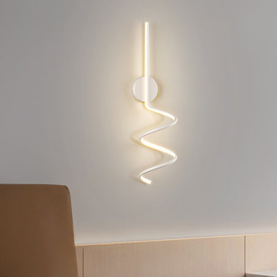 Modern Simplicity Aluminum Iron Long Curved Line LED Wall Sconce Lamp For Bedroom