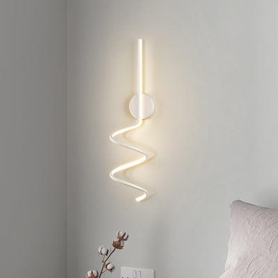 Modern Simplicity Aluminum Iron Long Curved Line LED Wall Sconce Lamp For Bedroom