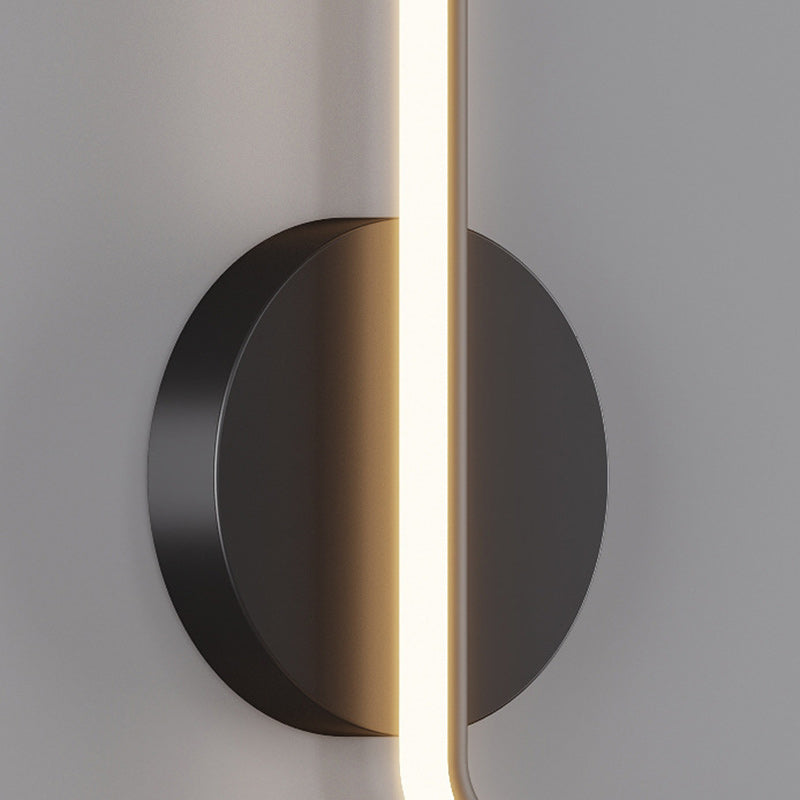 Modern Simplicity Aluminum Iron Long Curved Line LED Wall Sconce Lamp For Bedroom