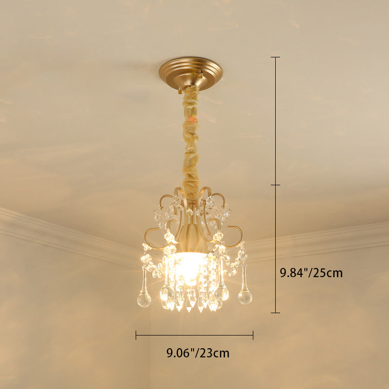 Traditional European Iron Acrylic 1-Light Pendant Light For Hallways