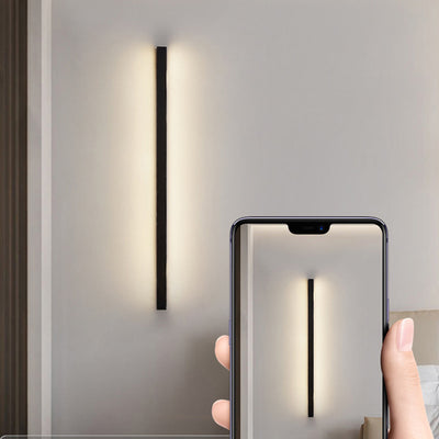 Modern Minimalist Aluminum Iron Long Strip LED Wall Sconce Lamp For Living Room