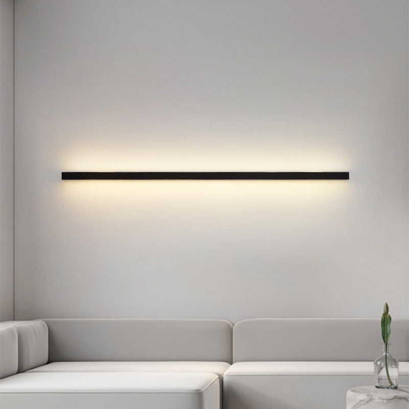 Modern Minimalist Aluminum Iron Long Strip LED Wall Sconce Lamp For Living Room