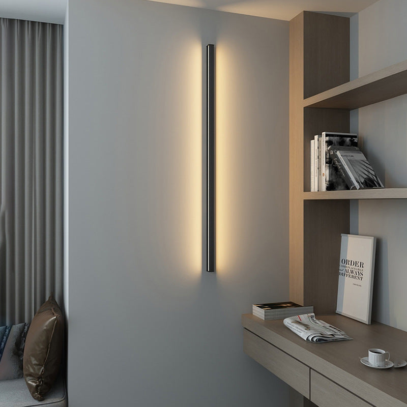 Modern Minimalist Aluminum Iron Long Strip LED Wall Sconce Lamp For Living Room