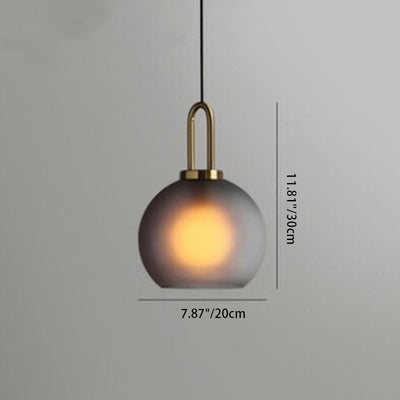 Contemporary Nordic Copper Glass Transparent 1-Light Pendant Light For Living Room