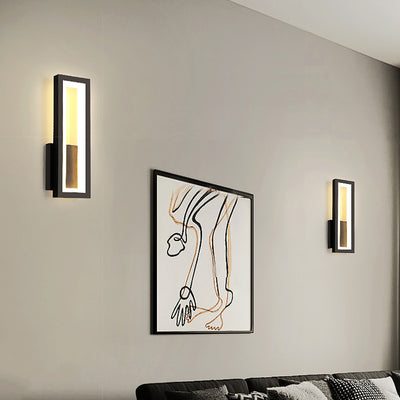 Modern Minimalist Aluminum Acrylic Rectangle LED Wall Sconce Lamp For Bedroom