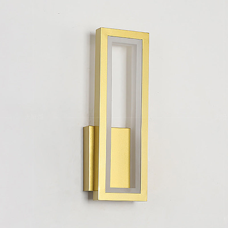 Modern Minimalist Aluminum Acrylic Rectangle LED Wall Sconce Lamp For Bedroom