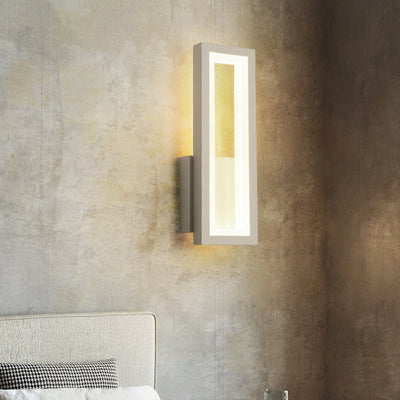 Modern Minimalist Aluminum Acrylic Rectangle LED Wall Sconce Lamp For Bedroom