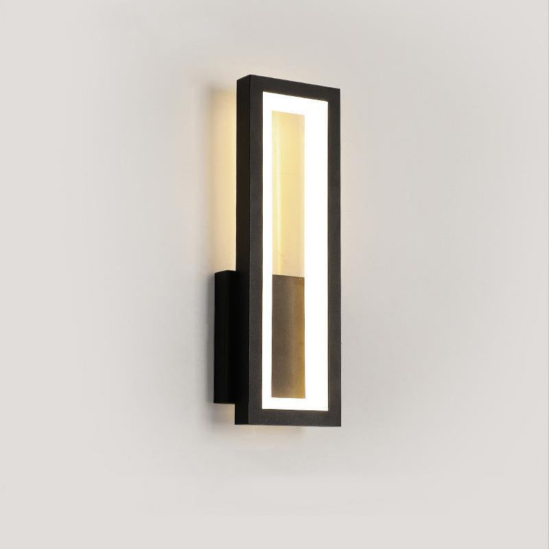 Modern Minimalist Aluminum Acrylic Rectangle LED Wall Sconce Lamp For Bedroom