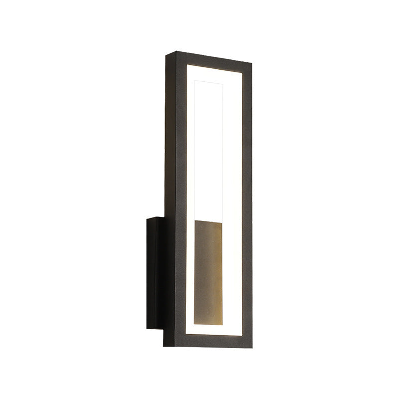 Modern Minimalist Aluminum Acrylic Rectangle LED Wall Sconce Lamp For Bedroom