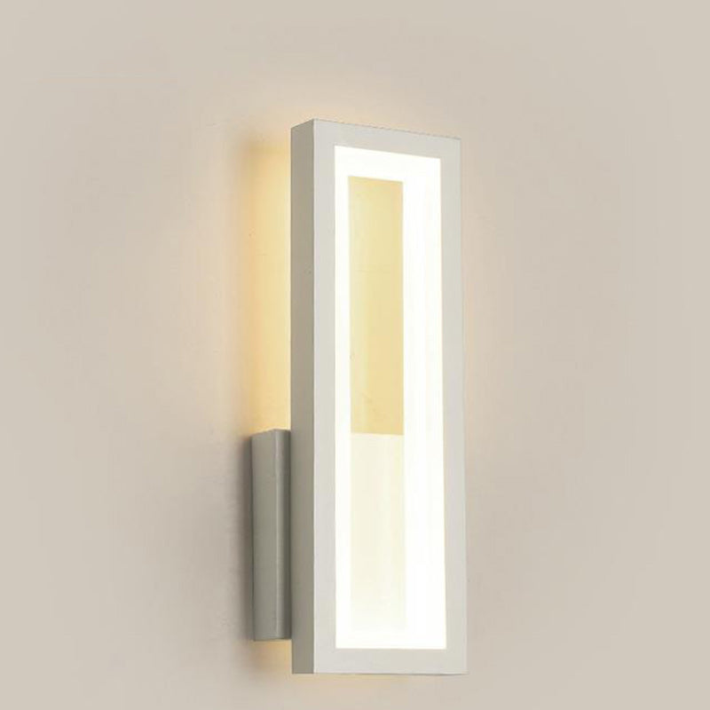 Modern Minimalist Aluminum Acrylic Rectangle LED Wall Sconce Lamp For Bedroom