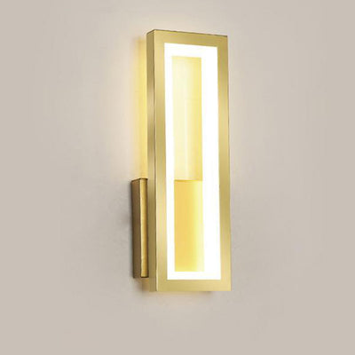 Modern Minimalist Aluminum Acrylic Rectangle LED Wall Sconce Lamp For Bedroom