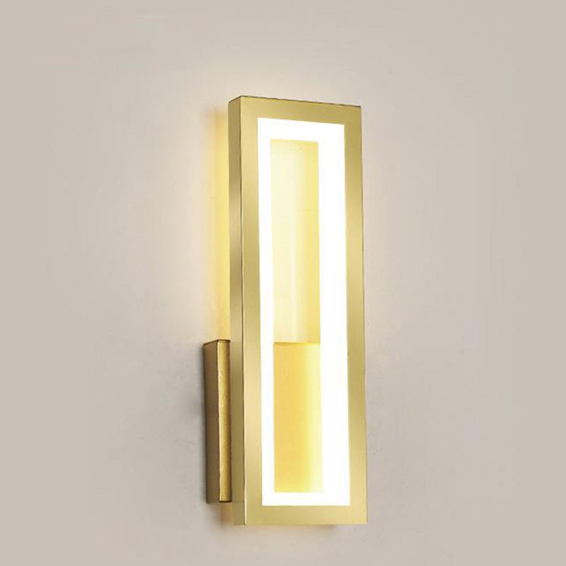 Modern Minimalist Aluminum Acrylic Rectangle LED Wall Sconce Lamp For Bedroom