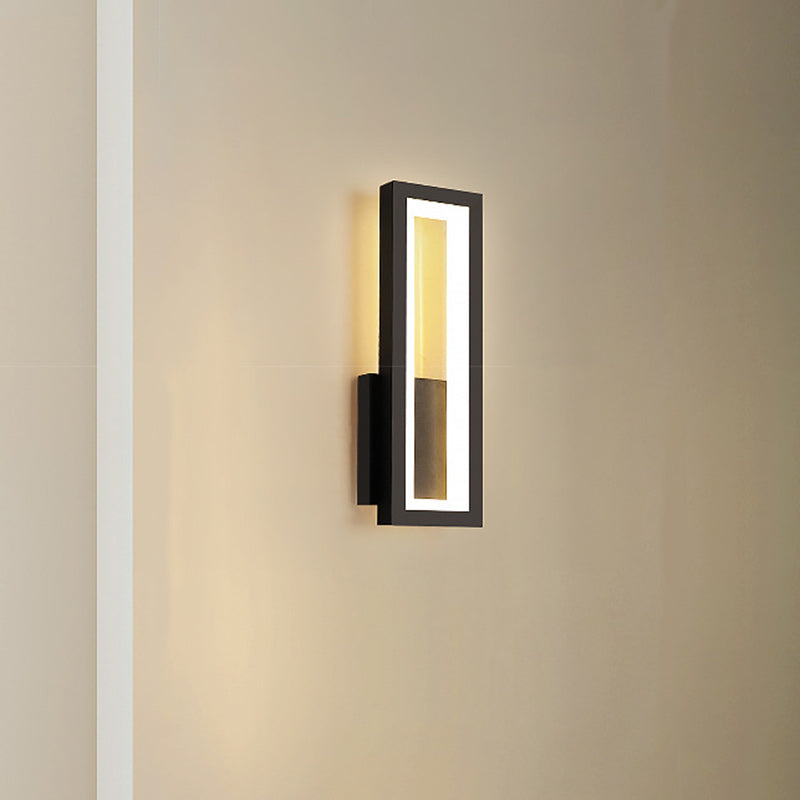 Modern Minimalist Aluminum Acrylic Rectangle LED Wall Sconce Lamp For Bedroom