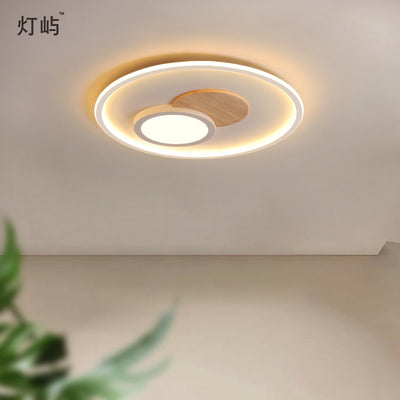 Modern Simplicity Aluminum Acrylic Round LED Flush Mount Ceiling Light For Bedroom