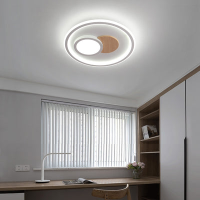 Modern Simplicity Aluminum Acrylic Round LED Flush Mount Ceiling Light For Bedroom