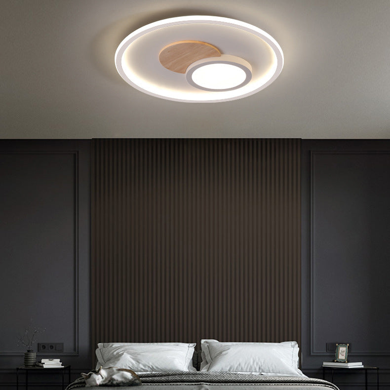 Modern Simplicity Aluminum Acrylic Round LED Flush Mount Ceiling Light For Bedroom