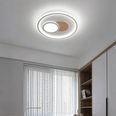 Modern Simplicity Aluminum Acrylic Round LED Flush Mount Ceiling Light For Bedroom