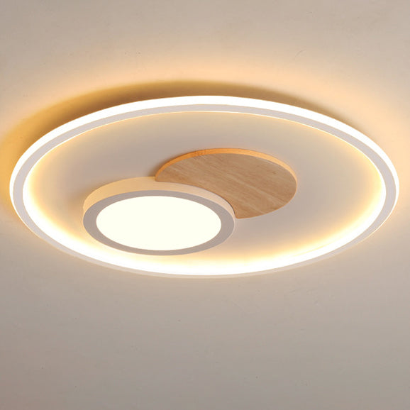 Modern Simplicity Aluminum Acrylic Round LED Flush Mount Ceiling Light For Bedroom