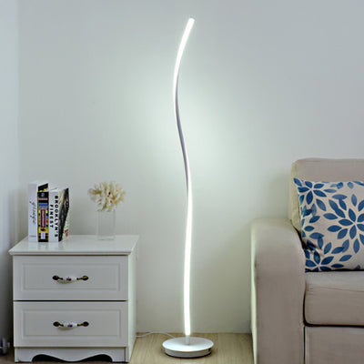 Modern Simplicity Aluminum Iron Long Curve LED Standing Floor Lamp For Bedroom