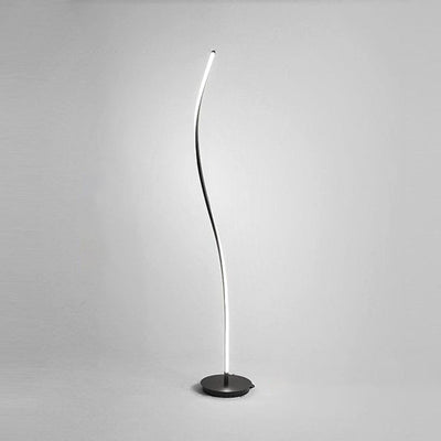 Modern Simplicity Aluminum Iron Long Curve LED Standing Floor Lamp For Bedroom