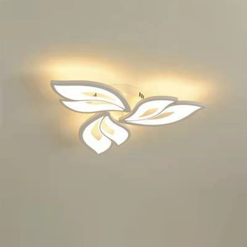 Contemporary Creative Lucky Leaves Acrylic Iron LED Flush Mount Ceiling Light For Living Room