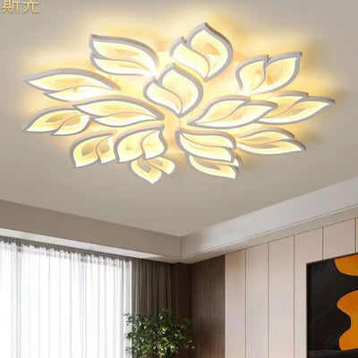 Contemporary Creative Lucky Leaves Acrylic Iron LED Flush Mount Ceiling Light For Living Room