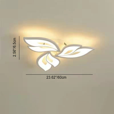 Contemporary Creative Lucky Leaves Acrylic Iron LED Flush Mount Ceiling Light For Living Room