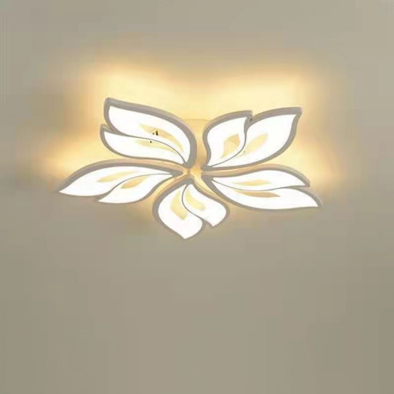 Contemporary Creative Lucky Leaves Acrylic Iron LED Flush Mount Ceiling Light For Living Room