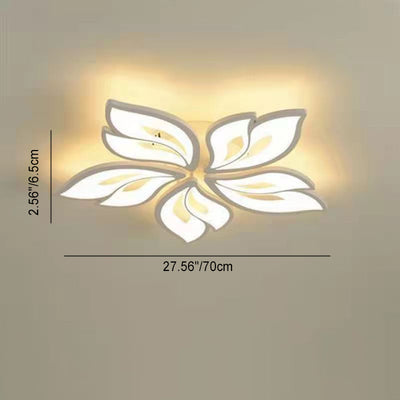 Contemporary Creative Lucky Leaves Acrylic Iron LED Flush Mount Ceiling Light For Living Room