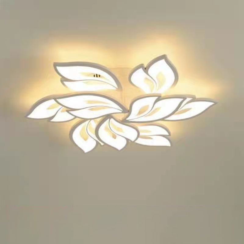 Contemporary Creative Lucky Leaves Acrylic Iron LED Flush Mount Ceiling Light For Living Room