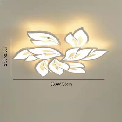 Contemporary Creative Lucky Leaves Acrylic Iron LED Flush Mount Ceiling Light For Living Room