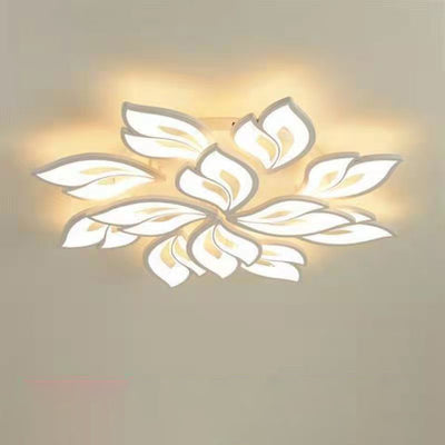 Contemporary Creative Lucky Leaves Acrylic Iron LED Flush Mount Ceiling Light For Living Room