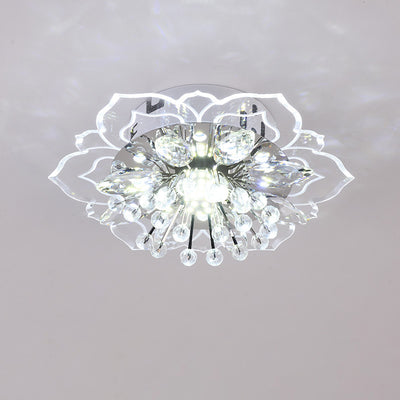 Modern Simplicity Crystal Acrylic Flower LED Flush Mount Ceiling Light For Hallways