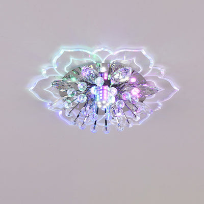 Modern Simplicity Crystal Acrylic Flower LED Flush Mount Ceiling Light For Hallways