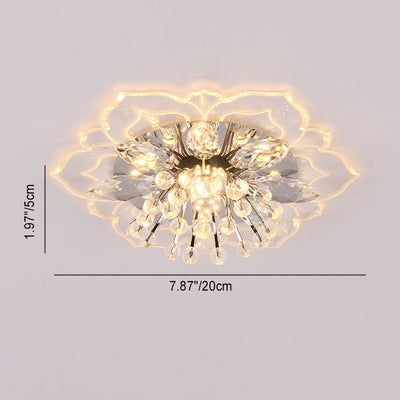 Modern Simplicity Crystal Acrylic Flower LED Flush Mount Ceiling Light For Hallways