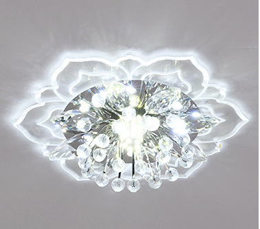 Modern Simplicity Crystal Acrylic Flower LED Flush Mount Ceiling Light For Hallways