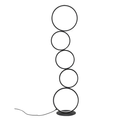 Contemporary Creative Aluminum Iron LED Five Circles Standing Floor Lamp For Living Room